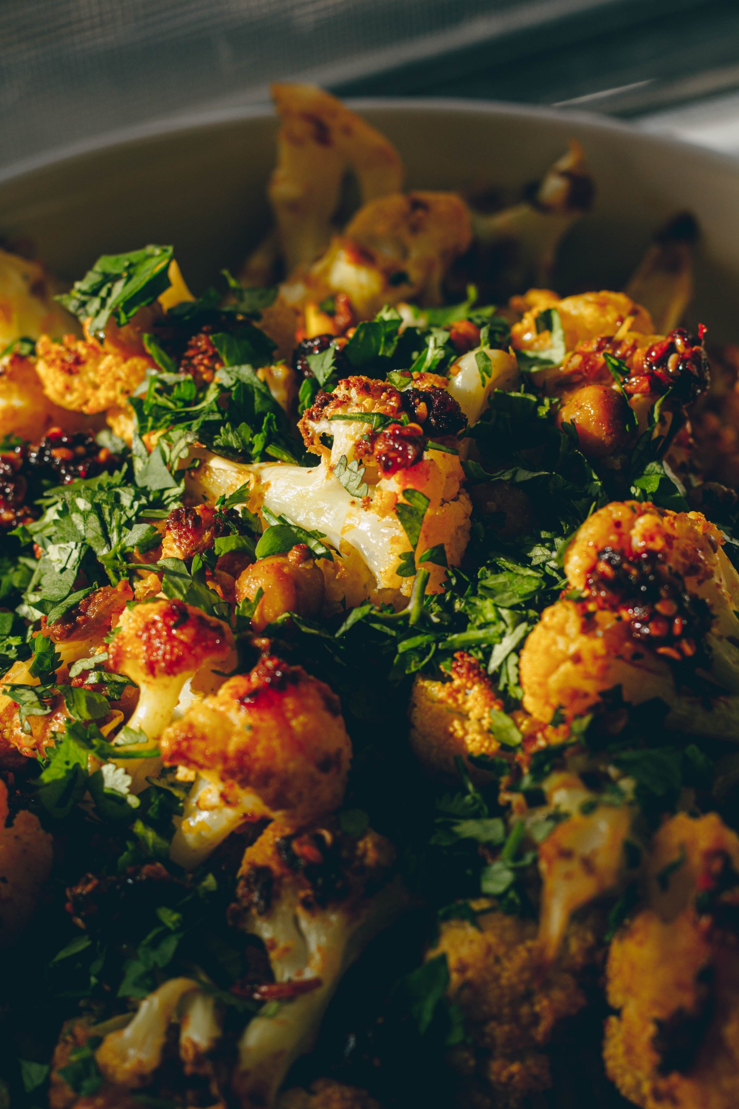 Indian-Inspired Roasted Cauliflower and Chickpeas 
