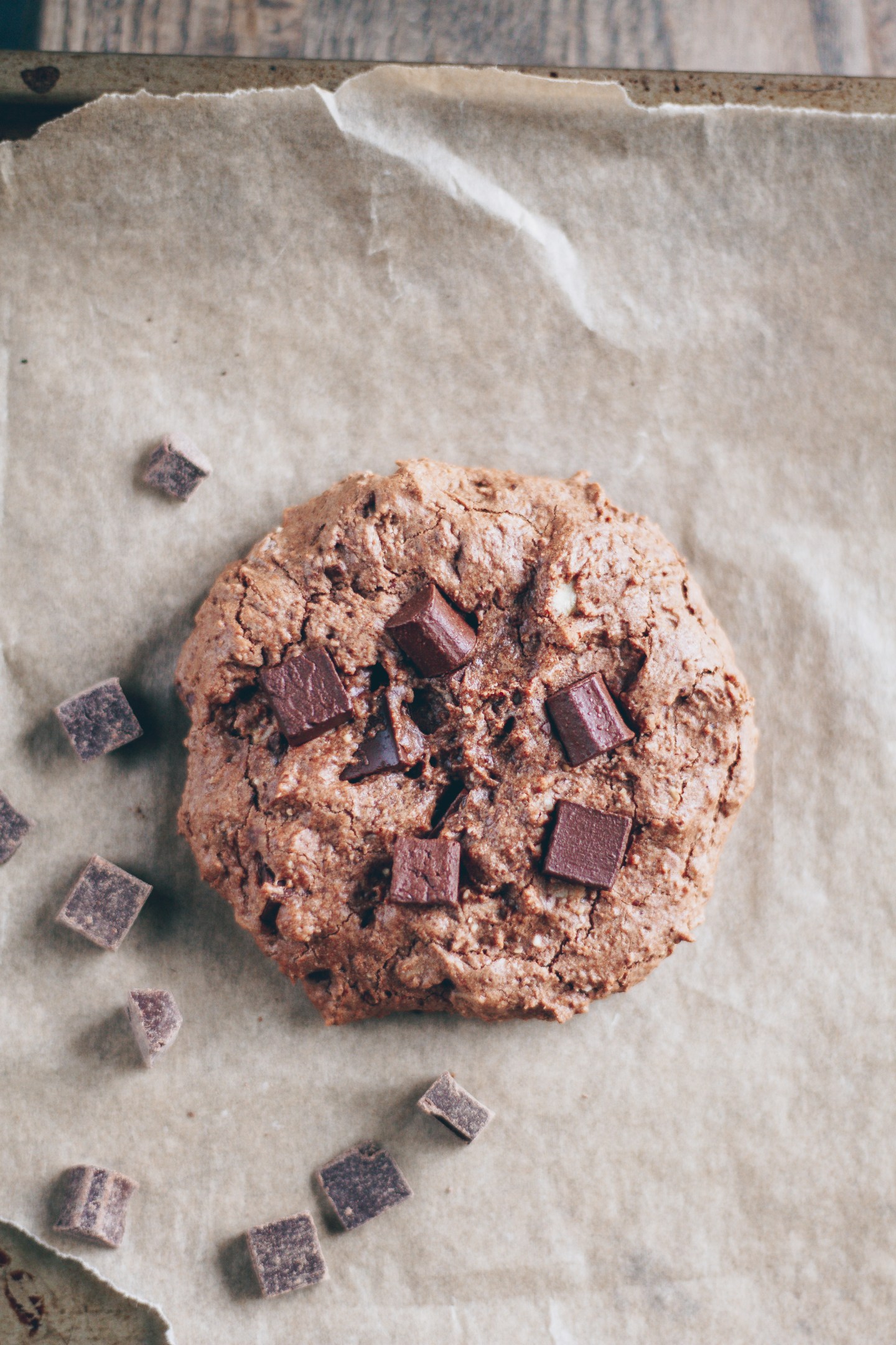 single-serving double chocolate chip cookie 