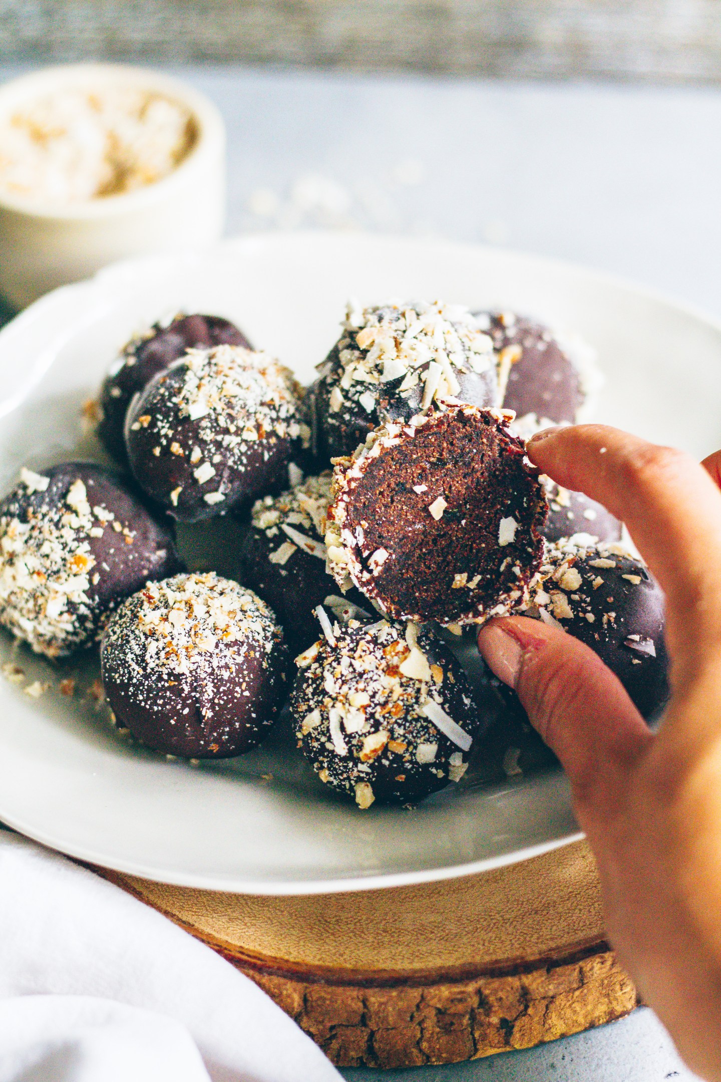 toasted coconut almond truffles 