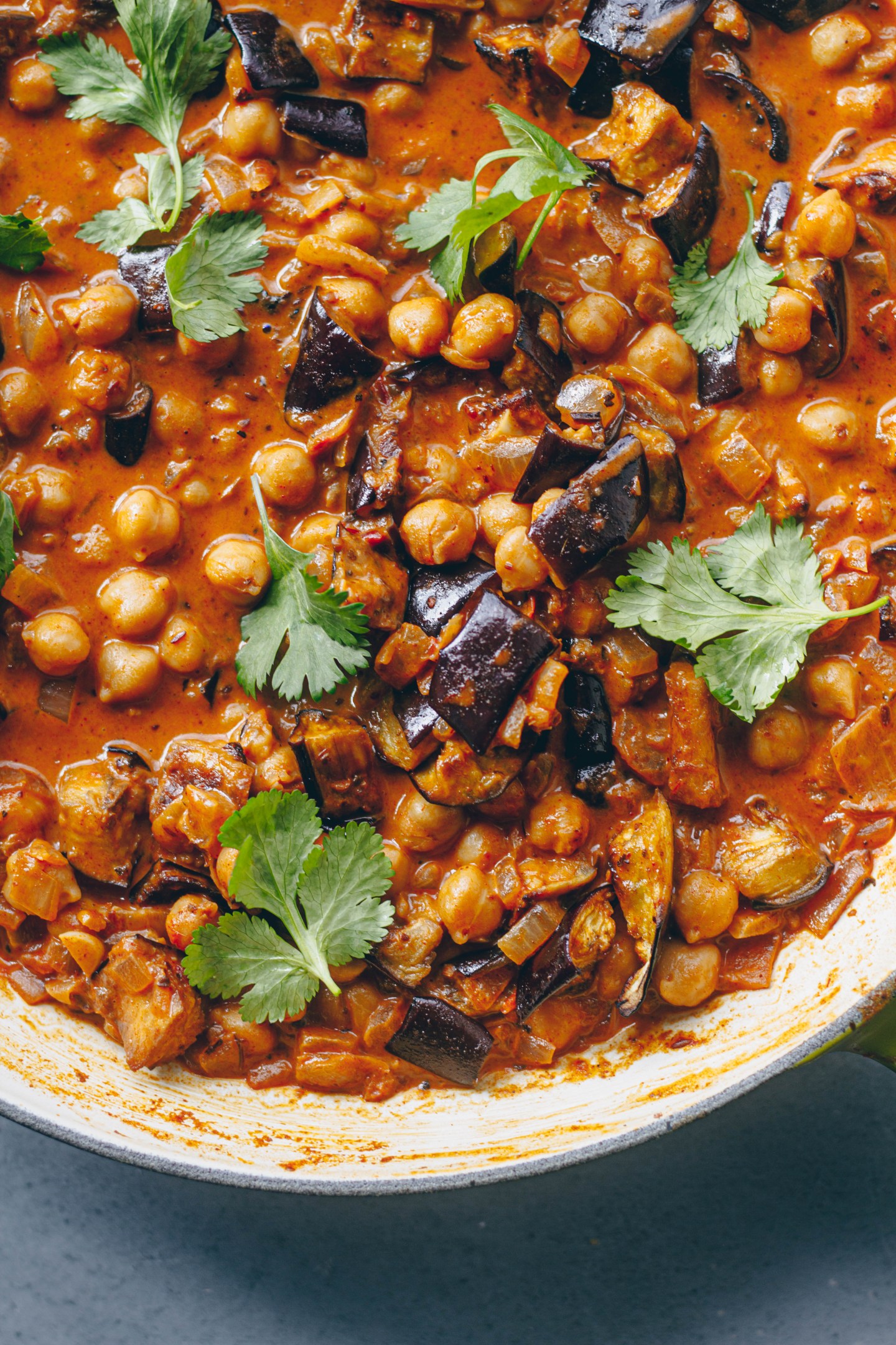 chickpea and eggplant coconut stew