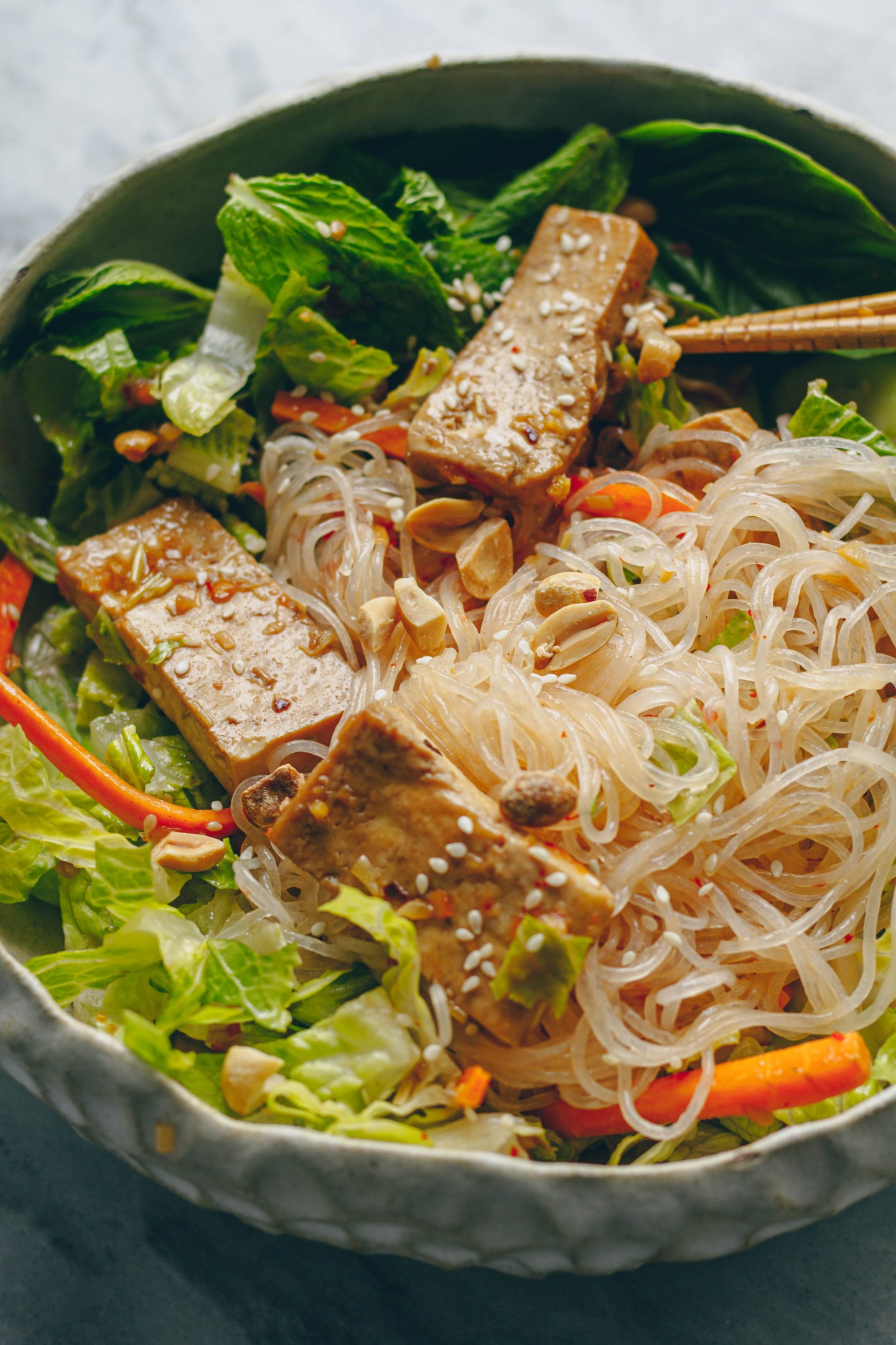 Lemongrass Tofu Vermicelli Bowl healthienut Easy to follow plant