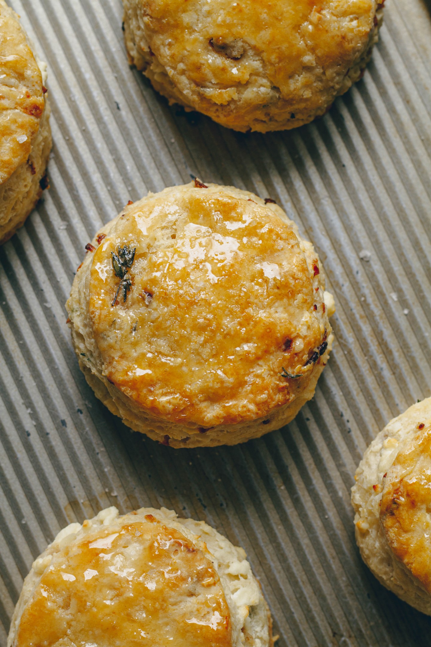 Caramelized Shallot, Feta, & Hot Honey Biscuits