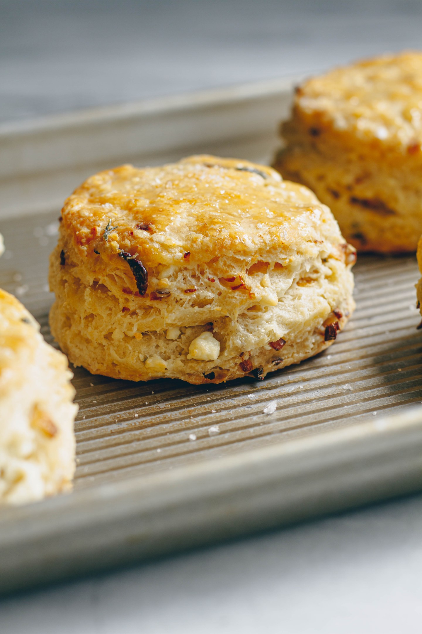 Caramelized Shallot, Feta, & Hot Honey Biscuits