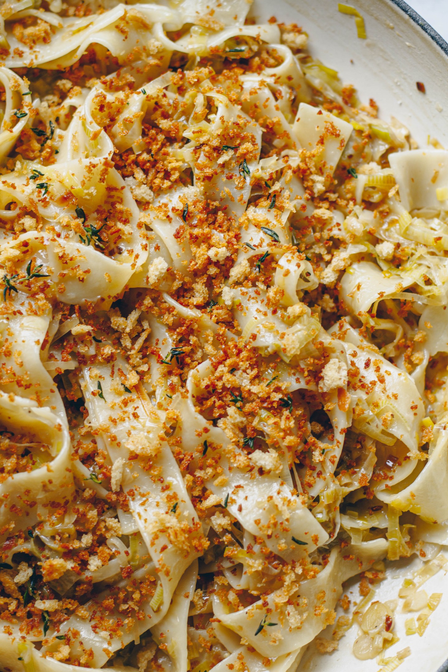 Creamy Caramelized Leek Tagliatelle