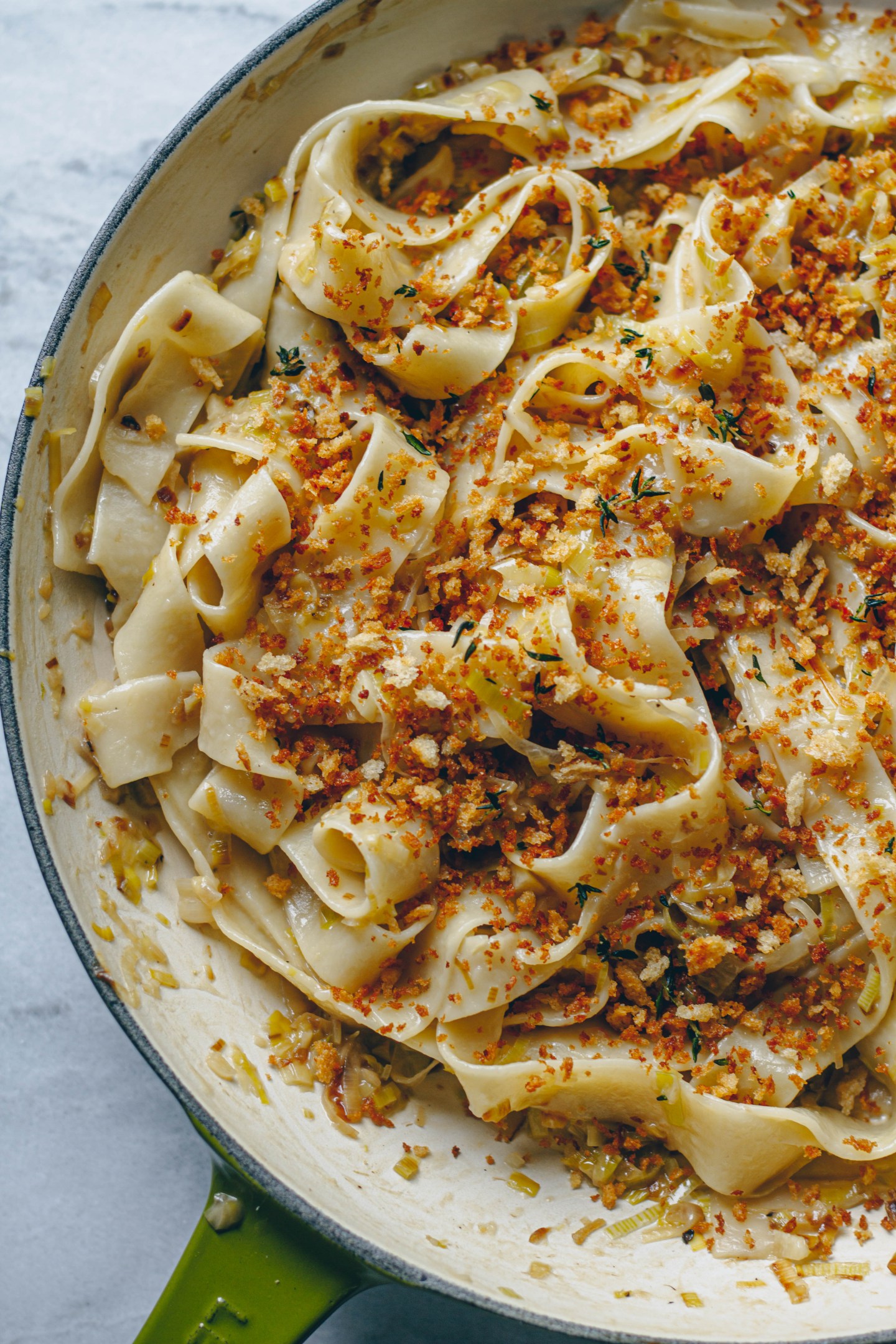 Creamy Caramelized Leek Tagliatelle