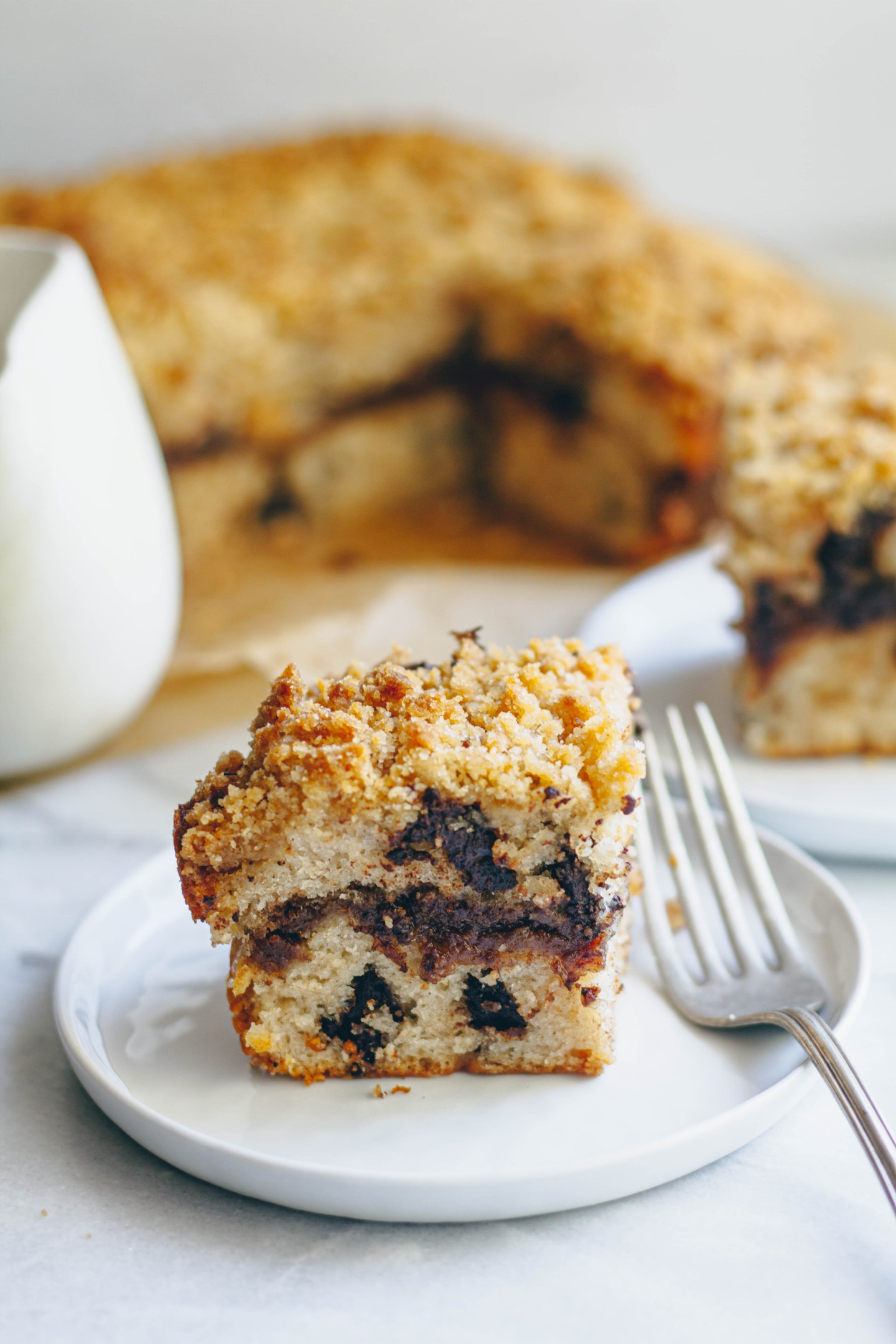 Cinnamon Swirl Chocolate Chip Coffee Cake