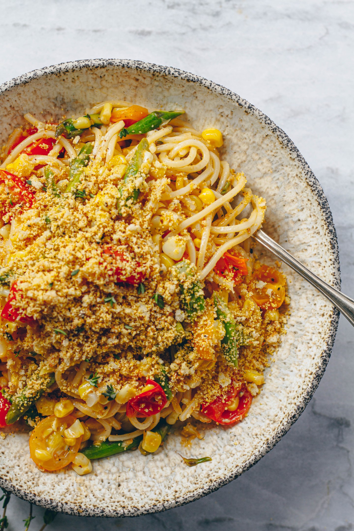 Creamy Corn & Cherry Tomato Pasta