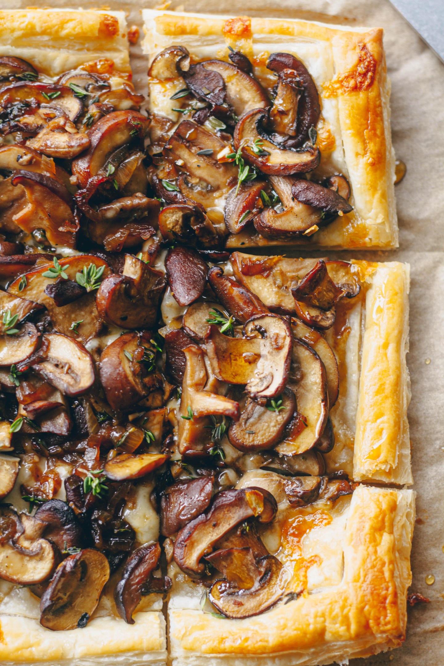 Mushroom and Gruyere Puff Pastry Tart