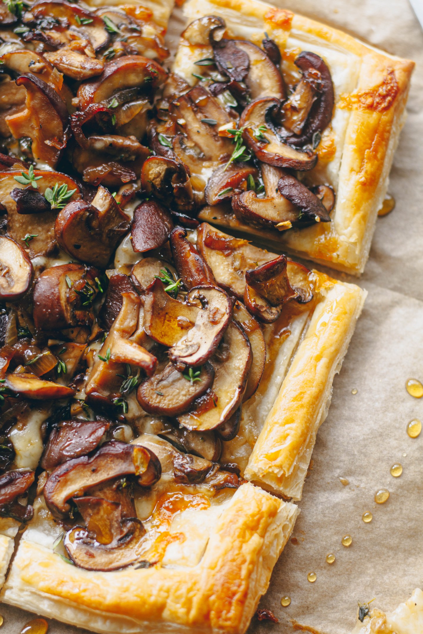 Mushroom and Gruyere Puff Pastry Tart