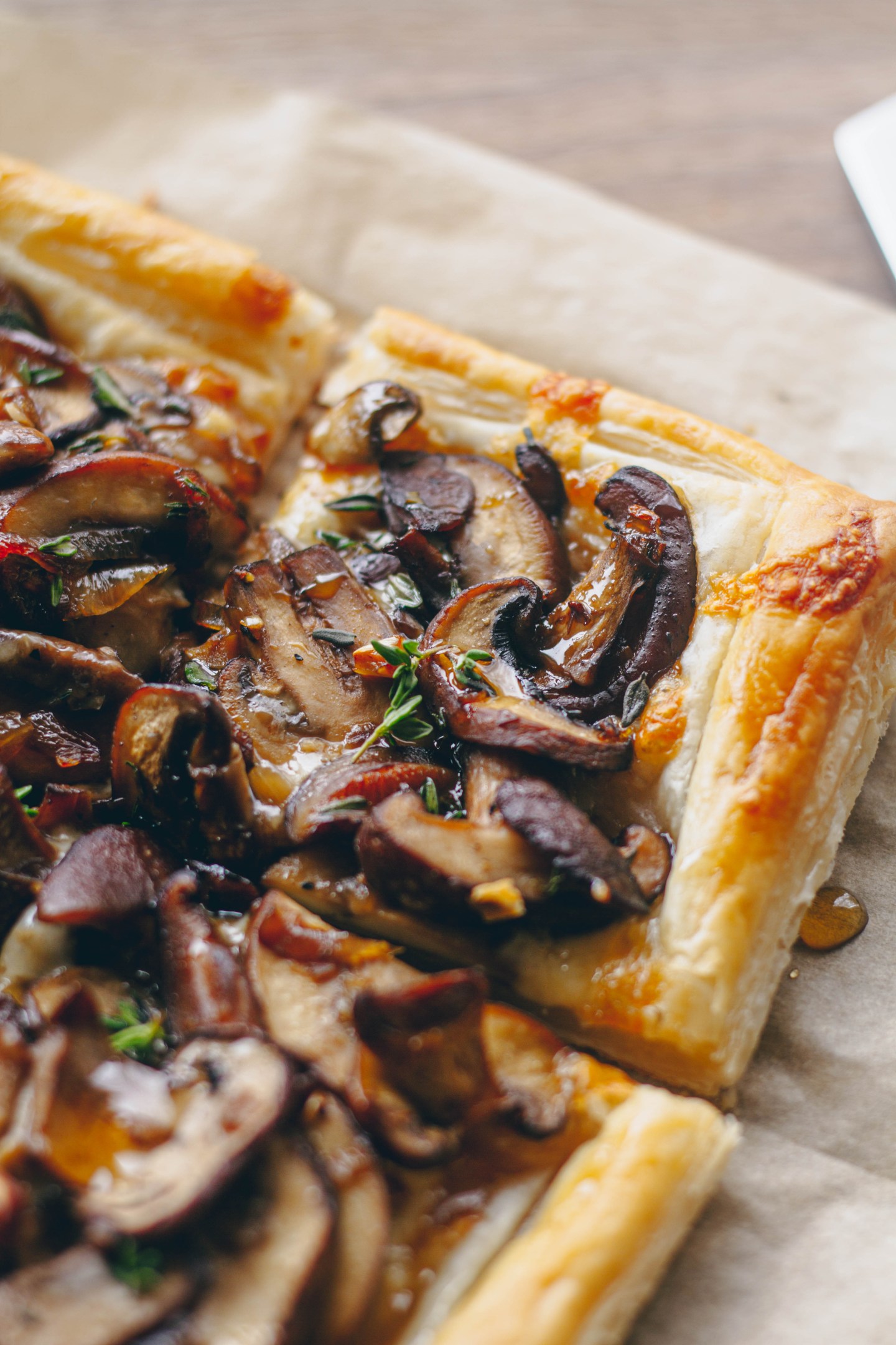 Mushroom and Gruyere Puff Pastry Tart