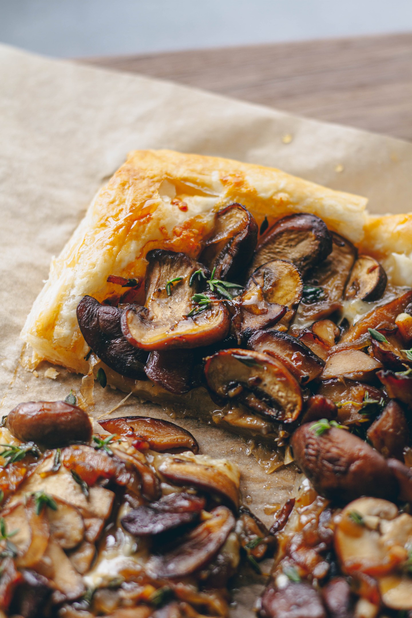 Mushroom and Gruyere Puff Pastry Tart