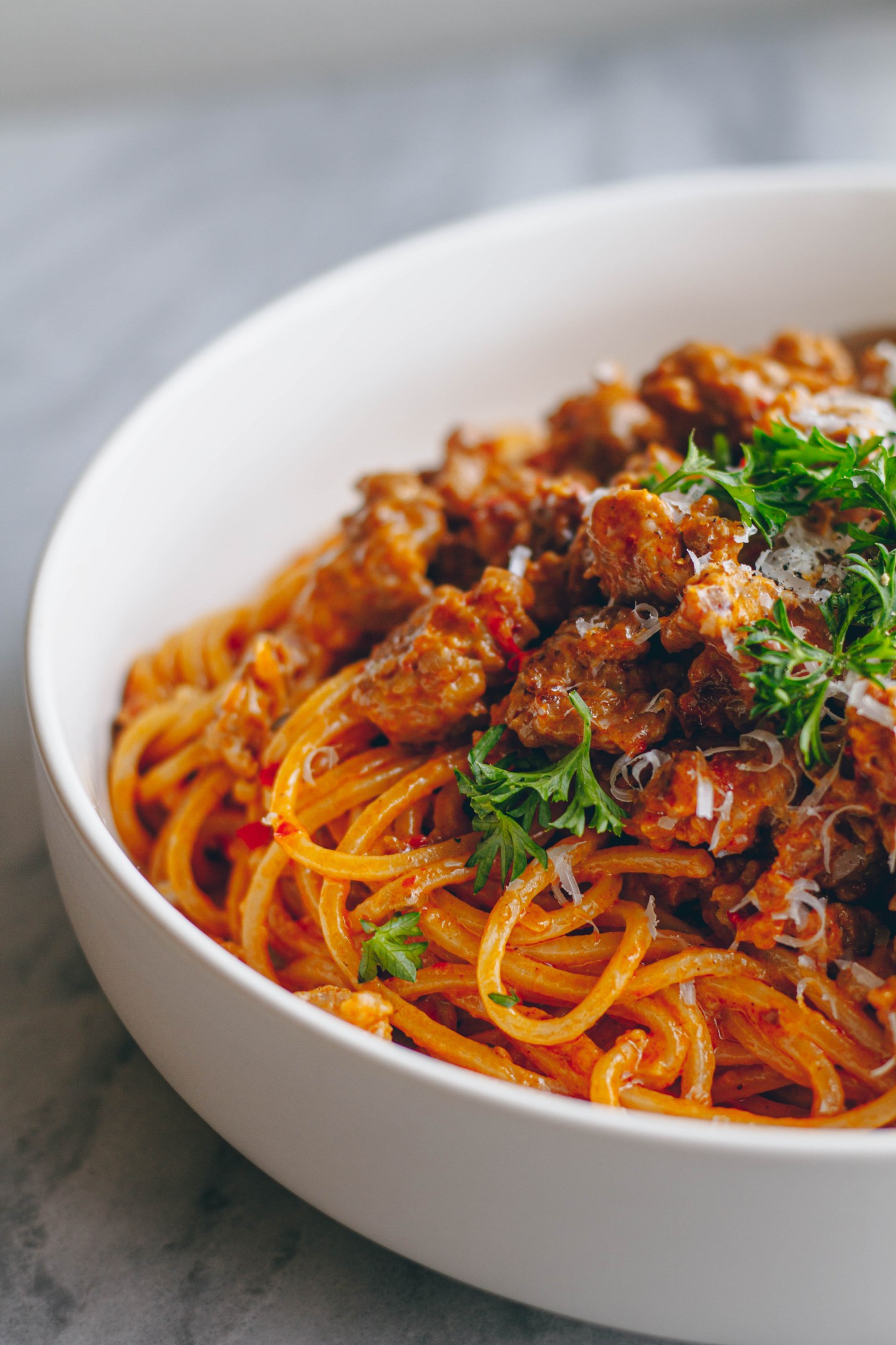 Creamy Sausage Harissa Pasta