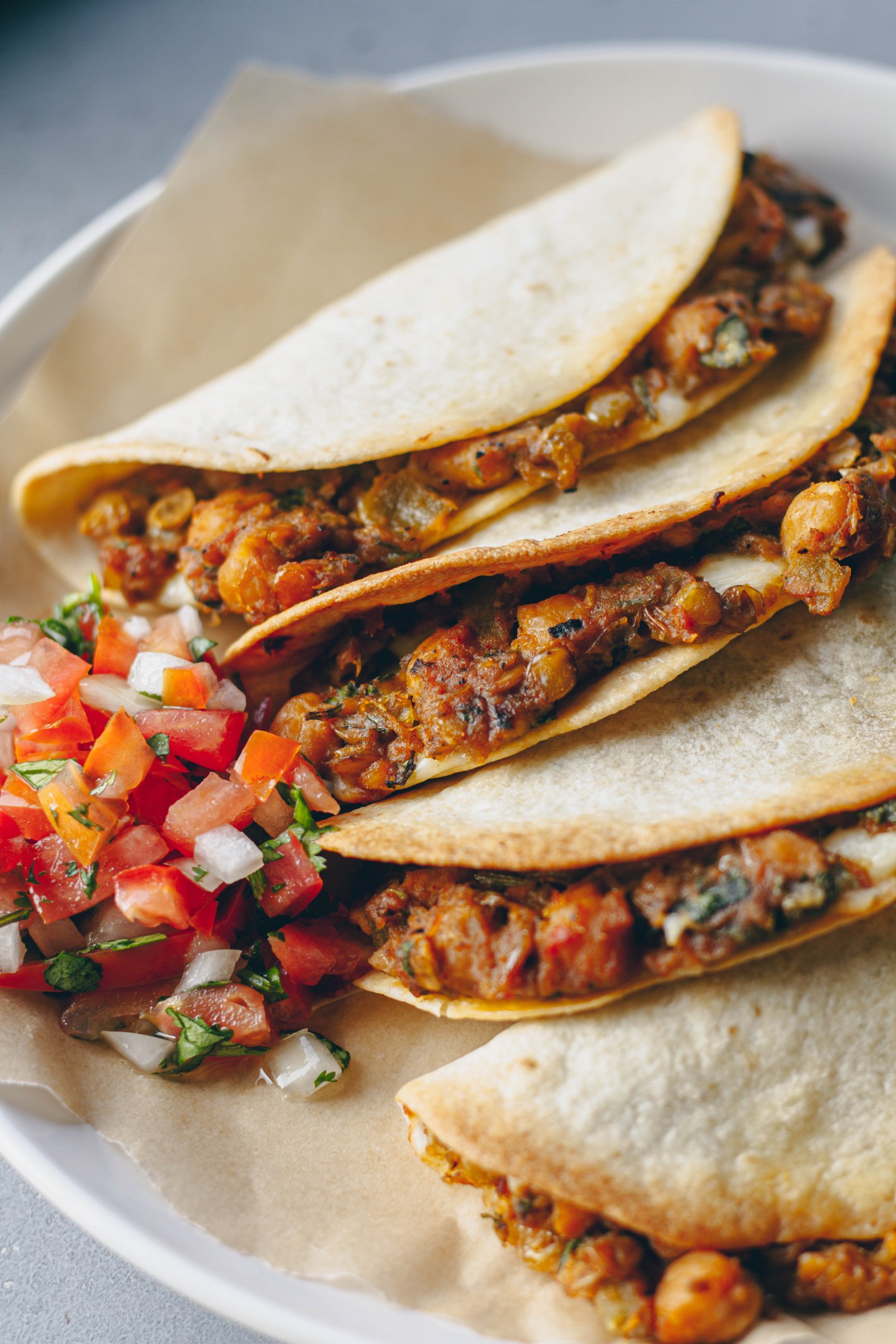 Crispy Baked Lentil & Chickpea Tacos