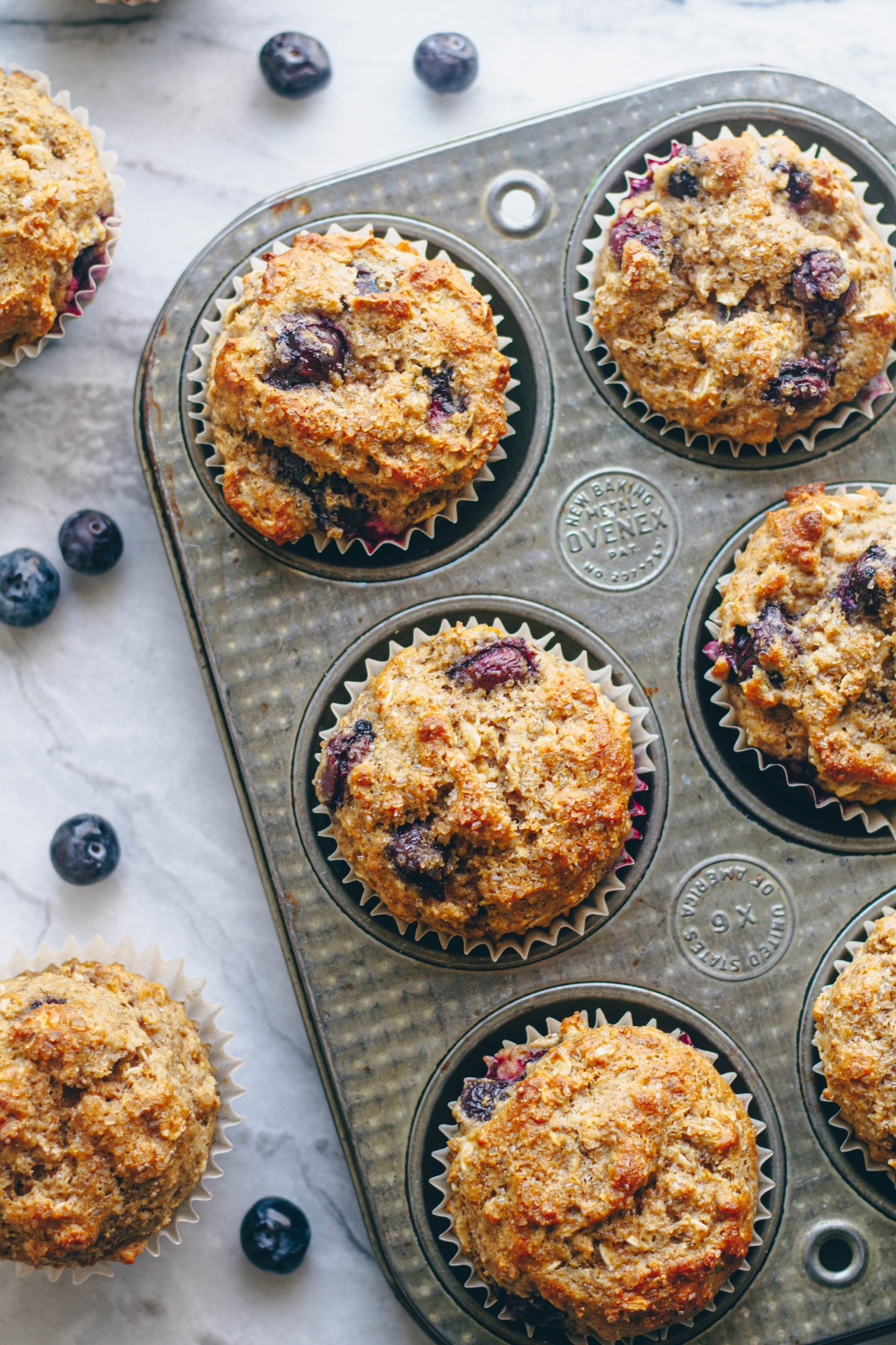 Healthier Lemon Blueberry Flax Muffins