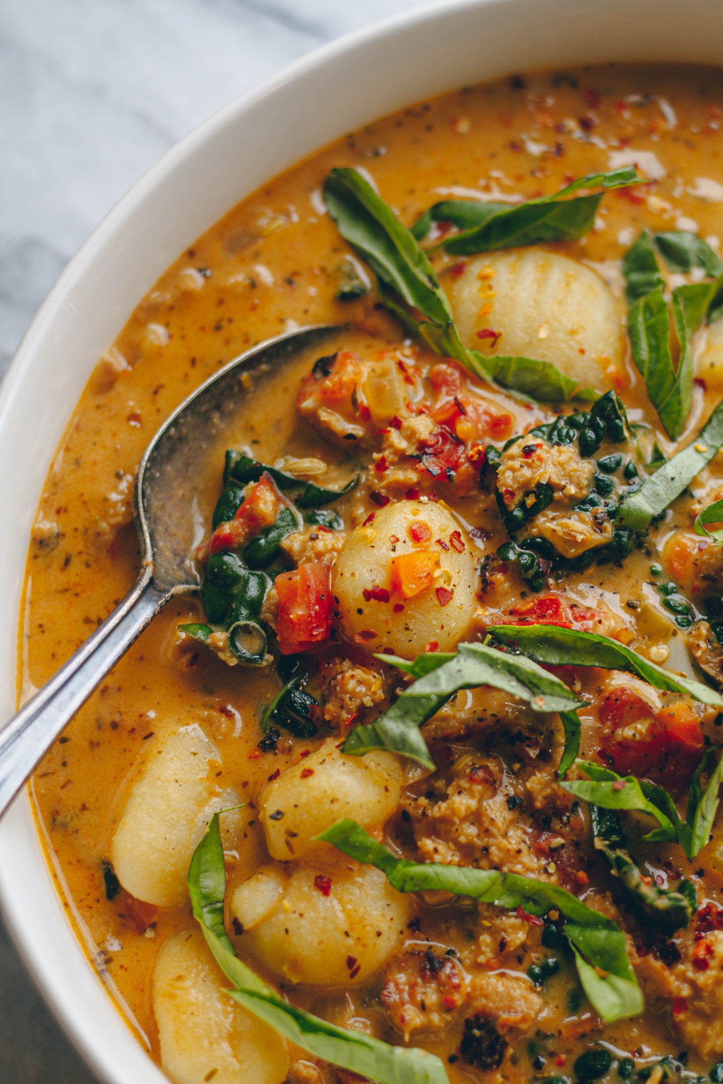 Creamy Vegan Sausage Gnocchi Soup