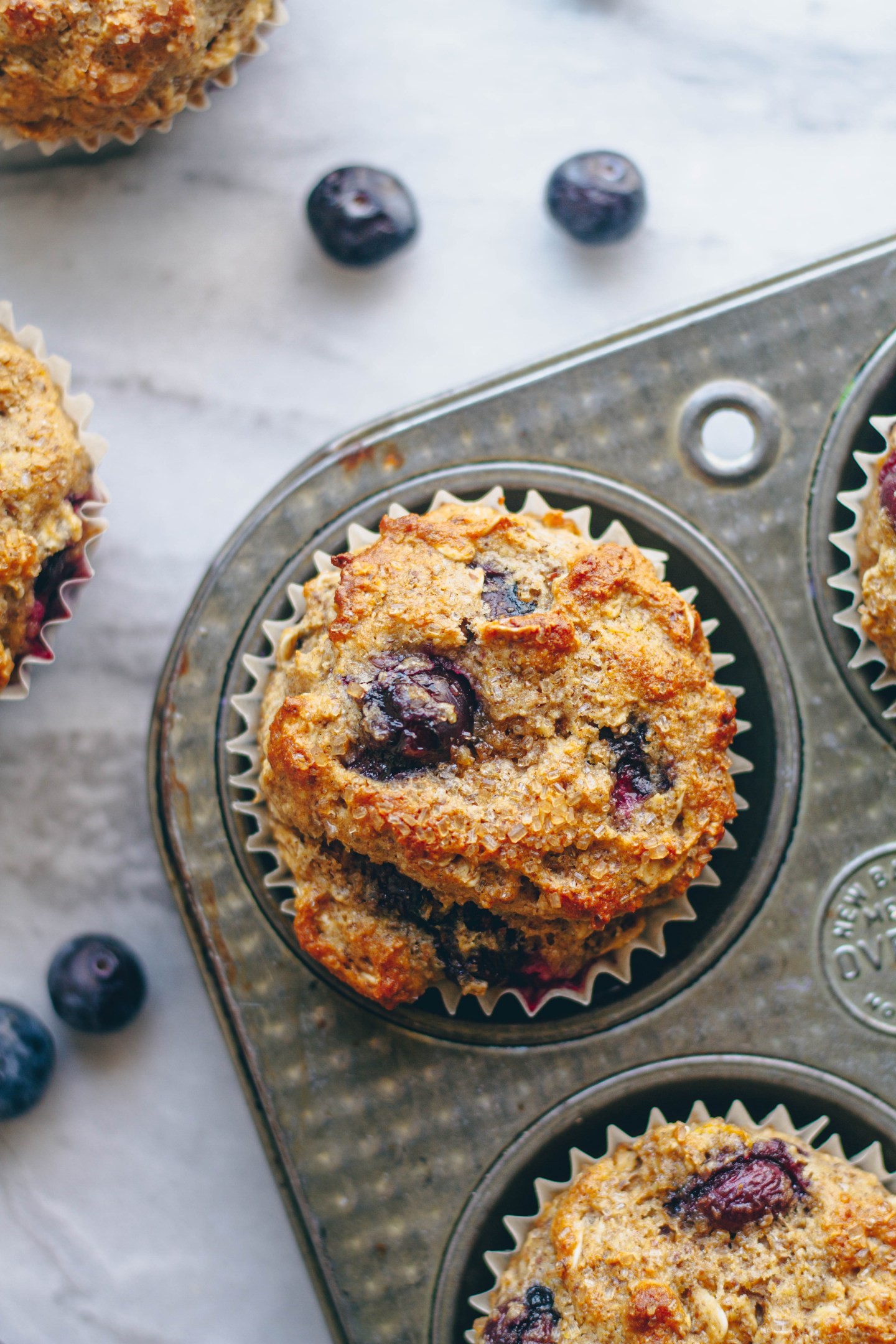 Healthier Lemon Blueberry Flax Muffins
