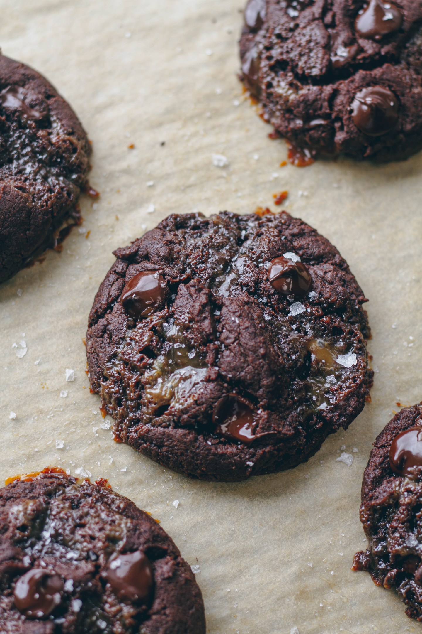 Dark Chocolate Caramel Cookies