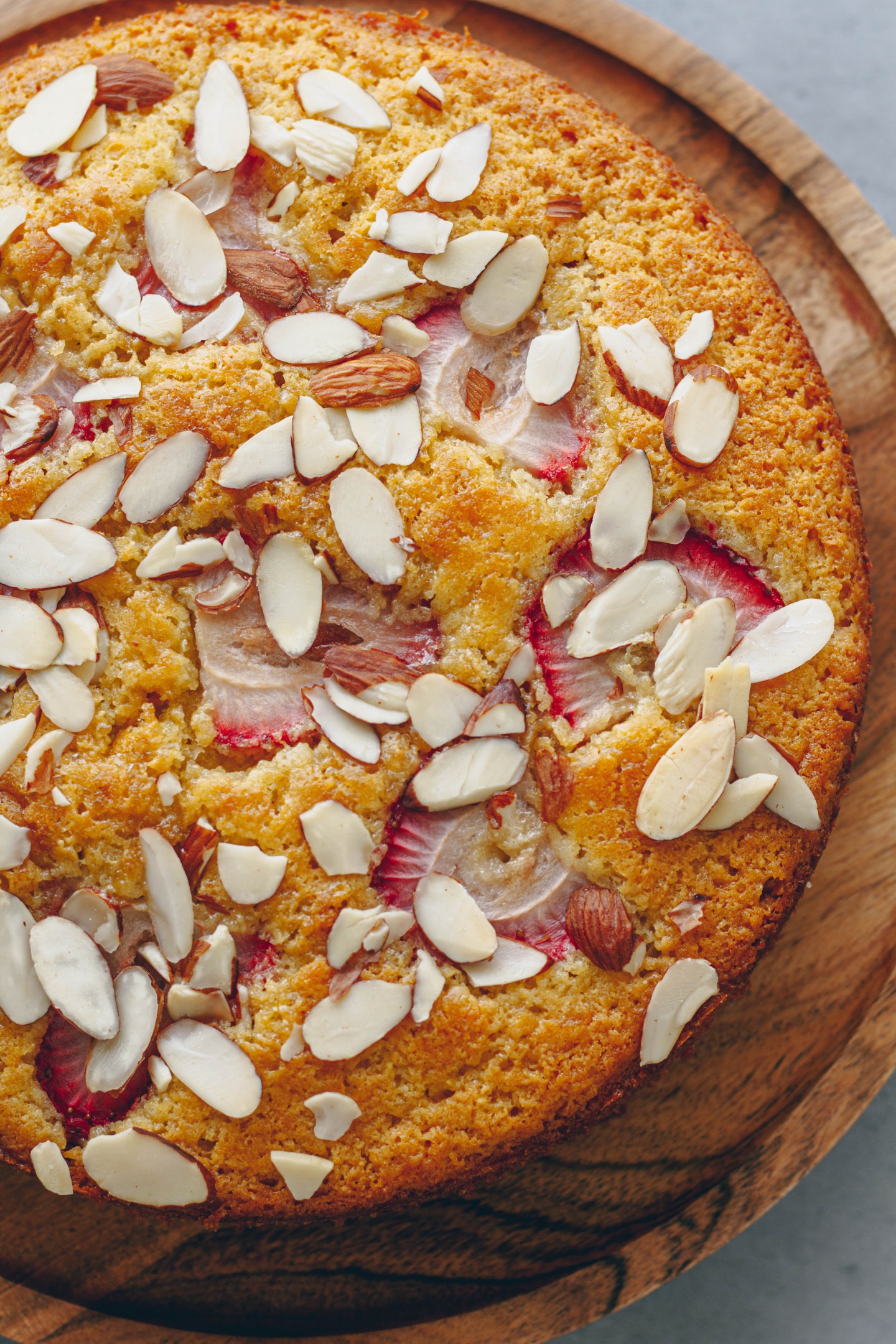 Lemon Strawberry Honey Almond Cake