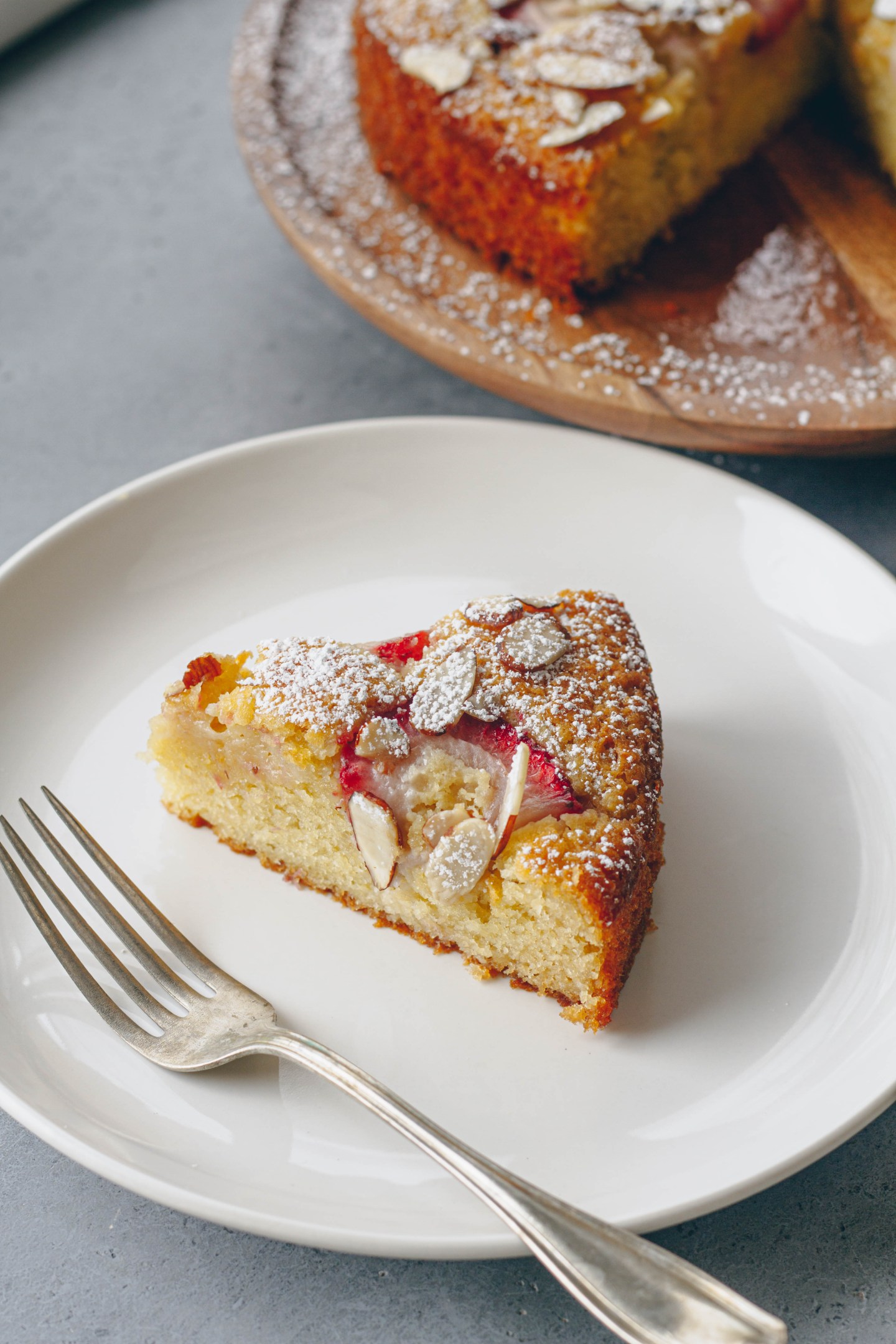 Lemon Strawberry Honey Almond Cake