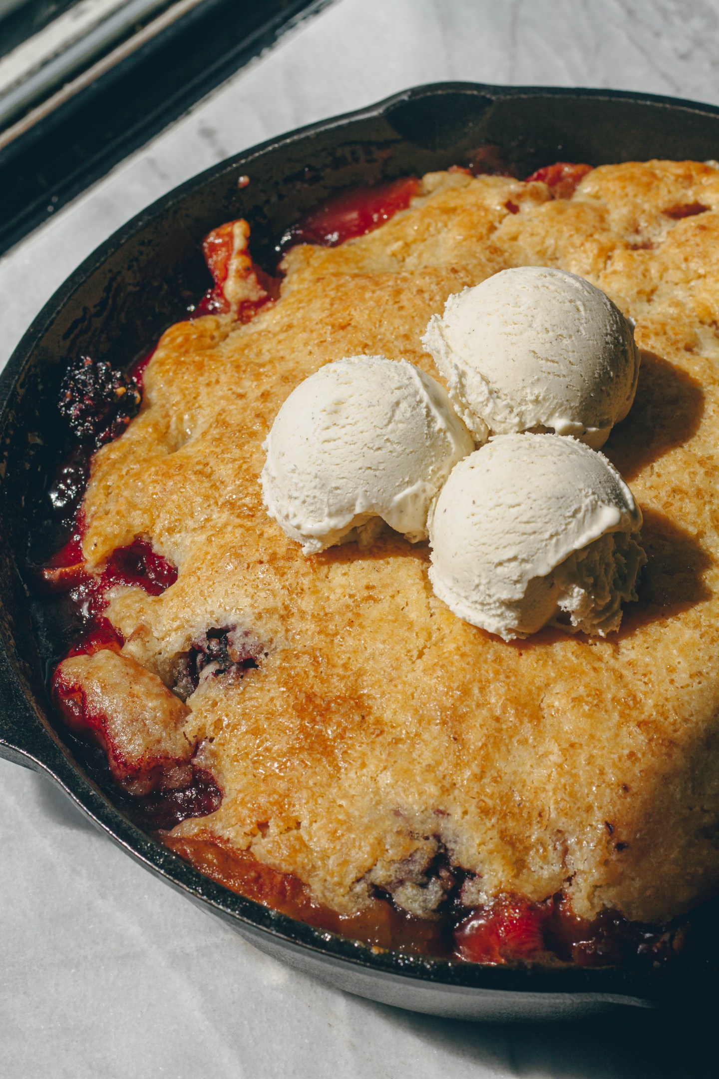 Peach and Blackberry Cobbler