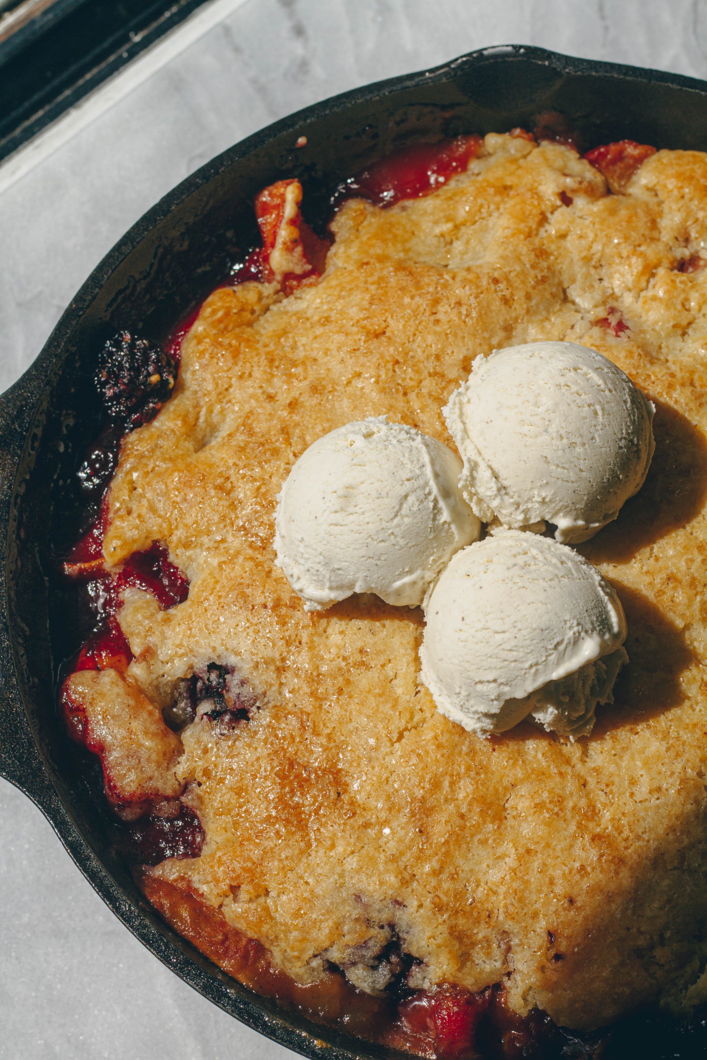 Peach and Blackberry Cobbler