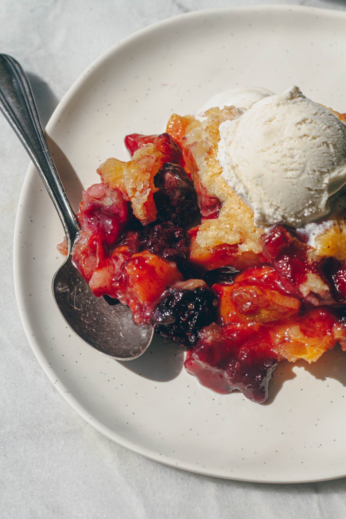 Peach and Blackberry Cobbler
