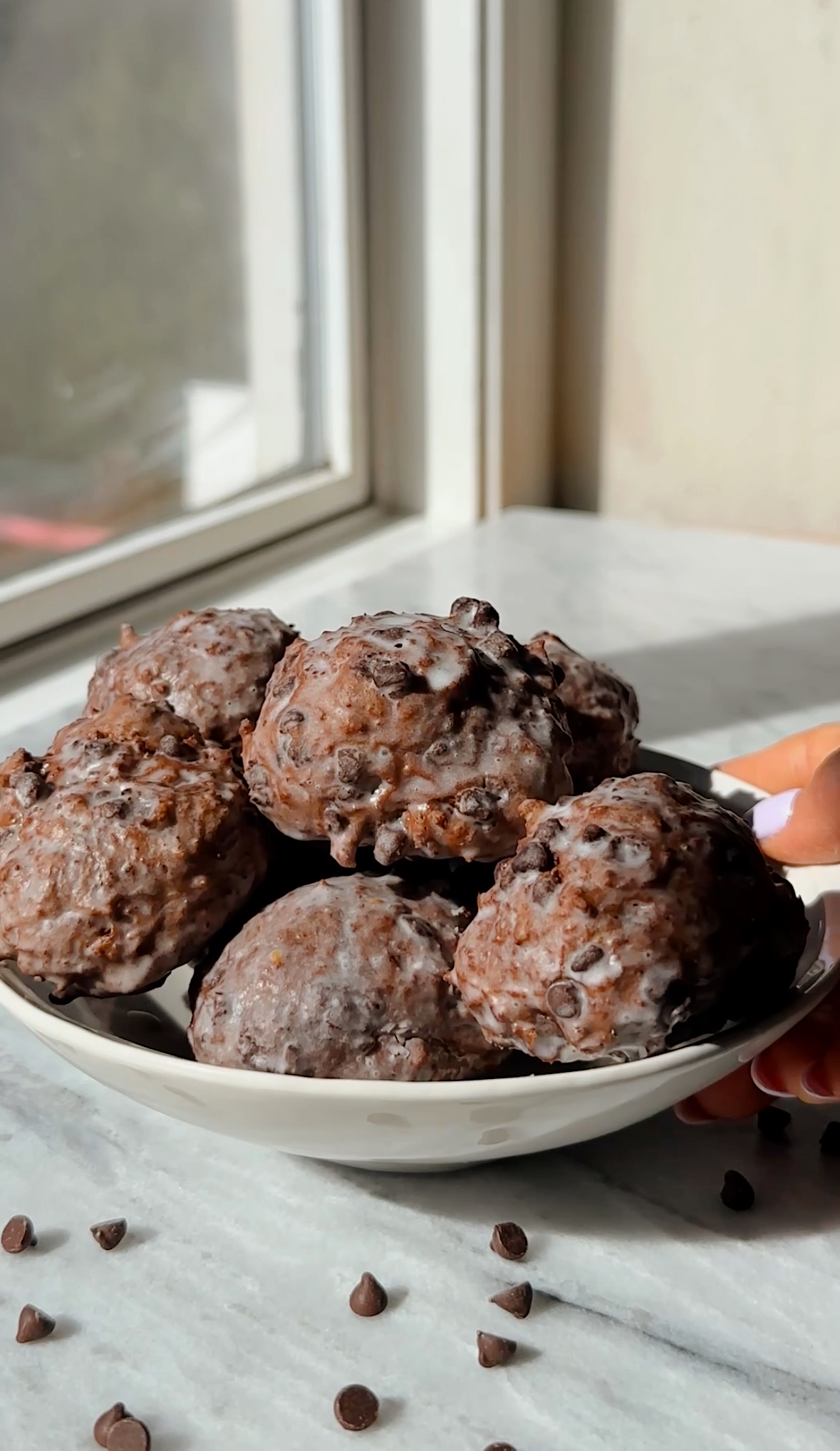 Dark Chocolate Chip Cottage Cheese Donut Holes