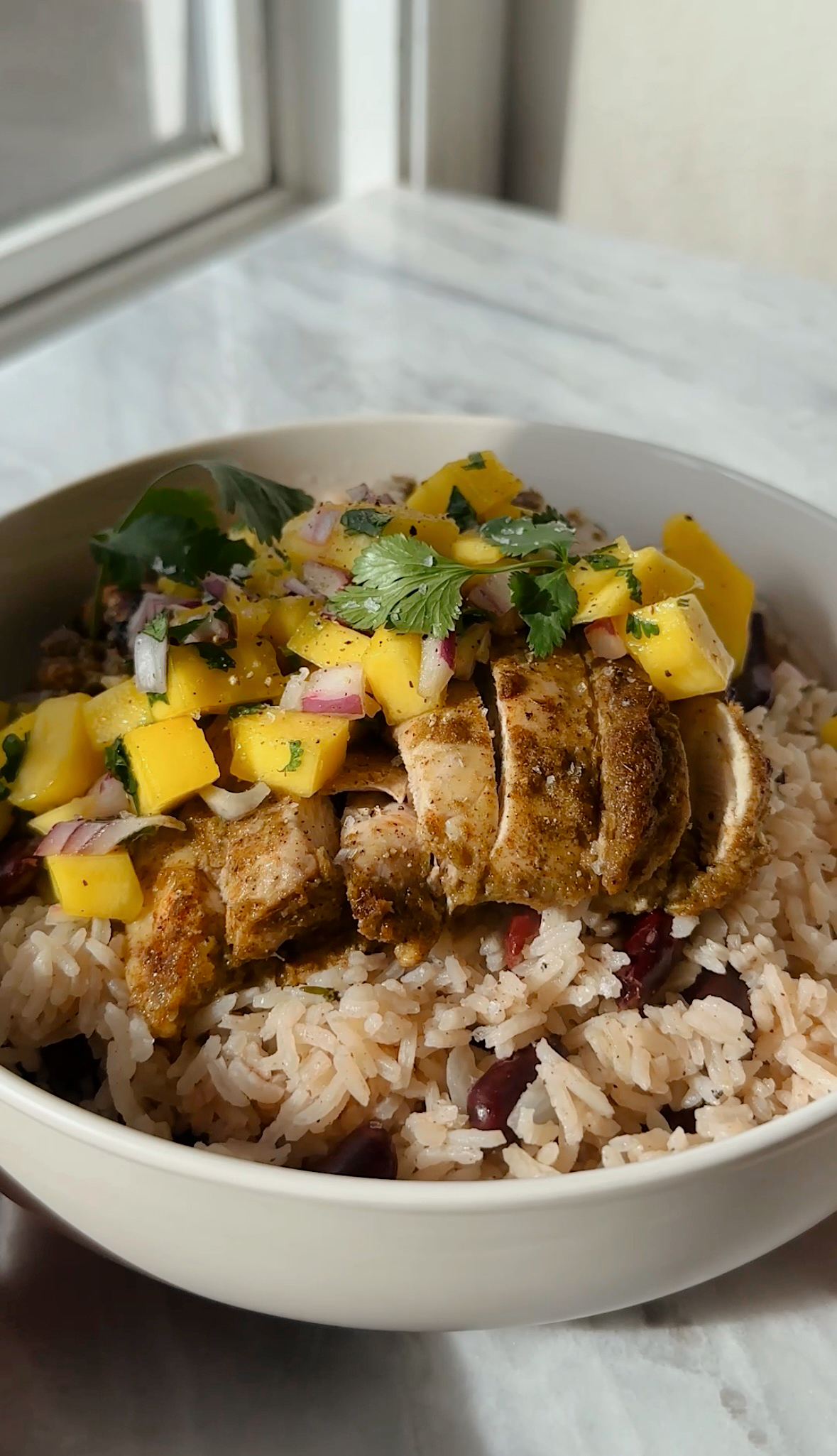 Jamaican-Inspired Jerk Chicken with Beans and Rice