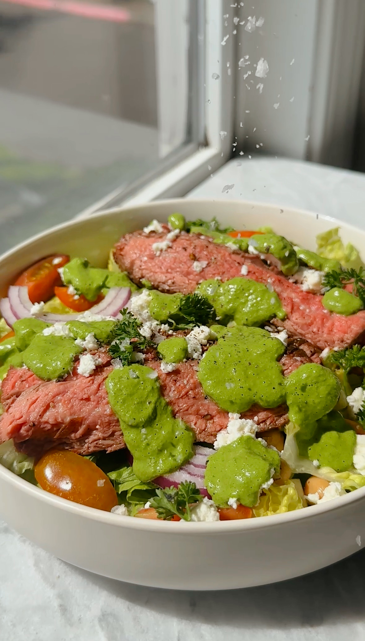 Green Goddess Steak Salad