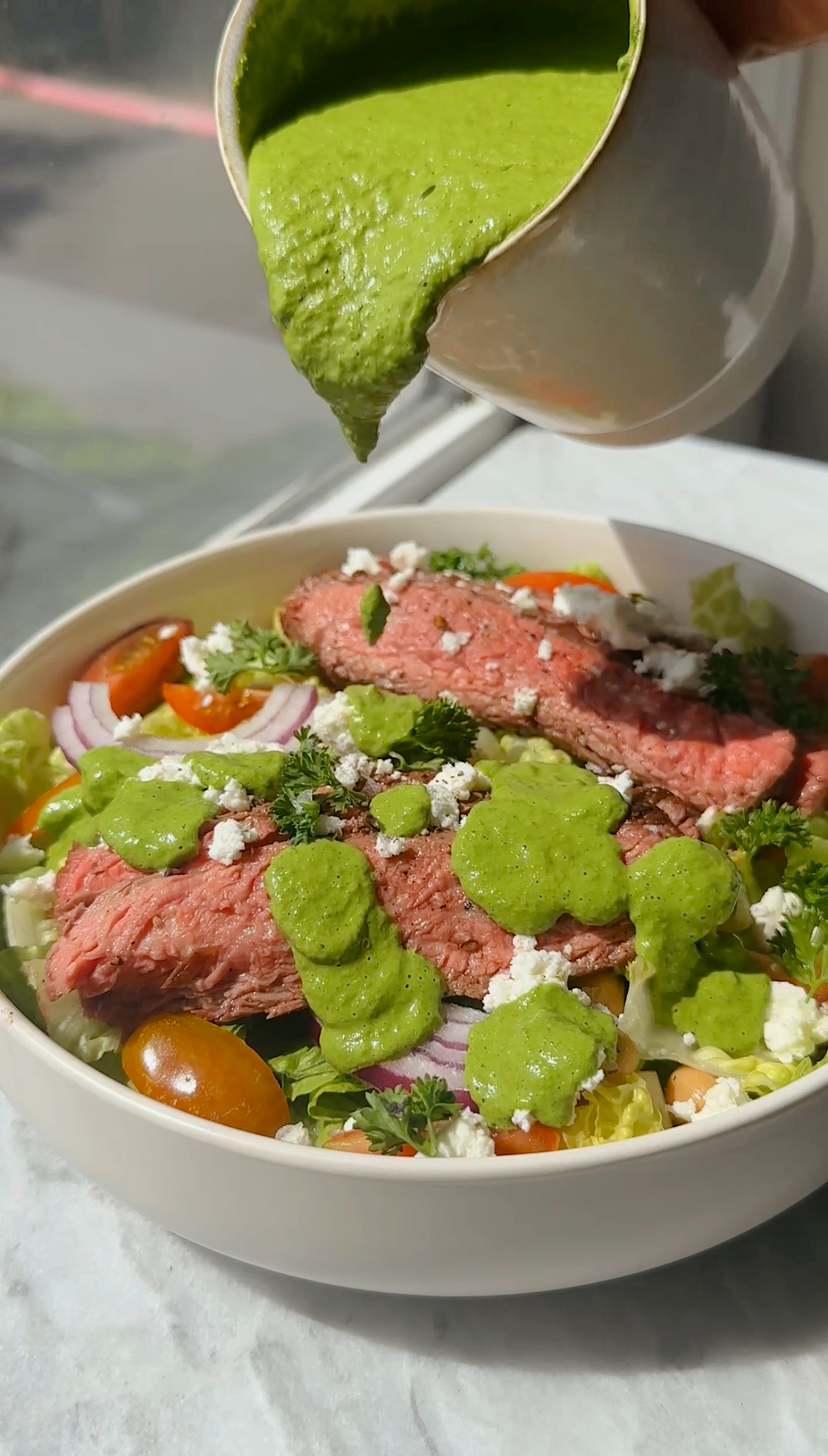 Green Goddess Steak Salad