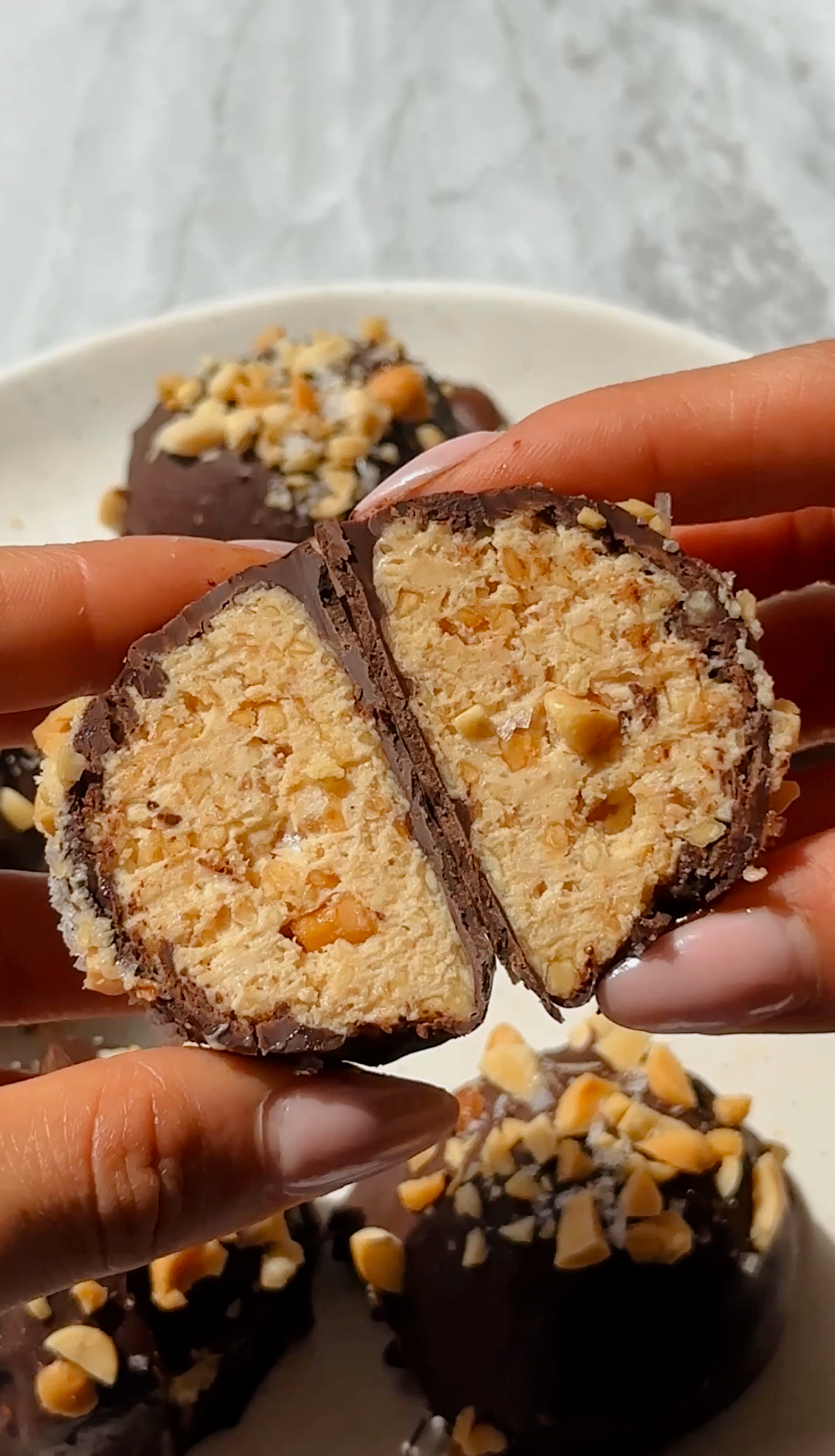 Dark Chocolate Peanut Butter Cheesecake Truffles