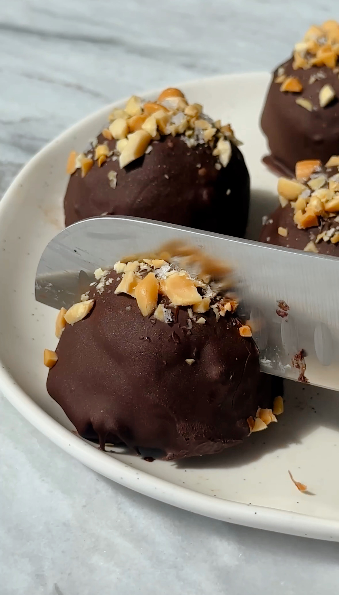 Dark Chocolate Peanut Butter Cheesecake Truffles