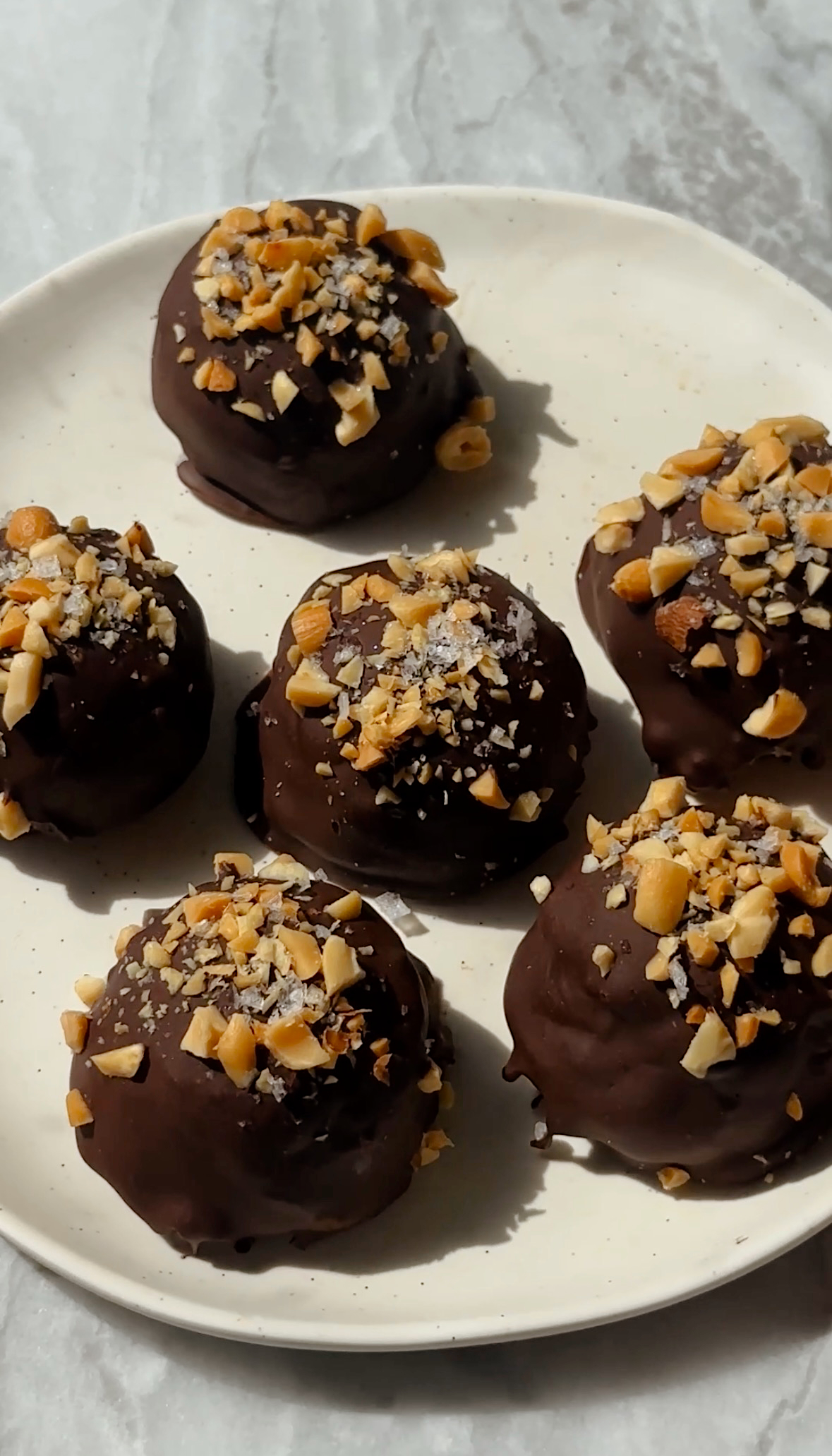 Dark Chocolate Peanut Butter Cheesecake Truffles