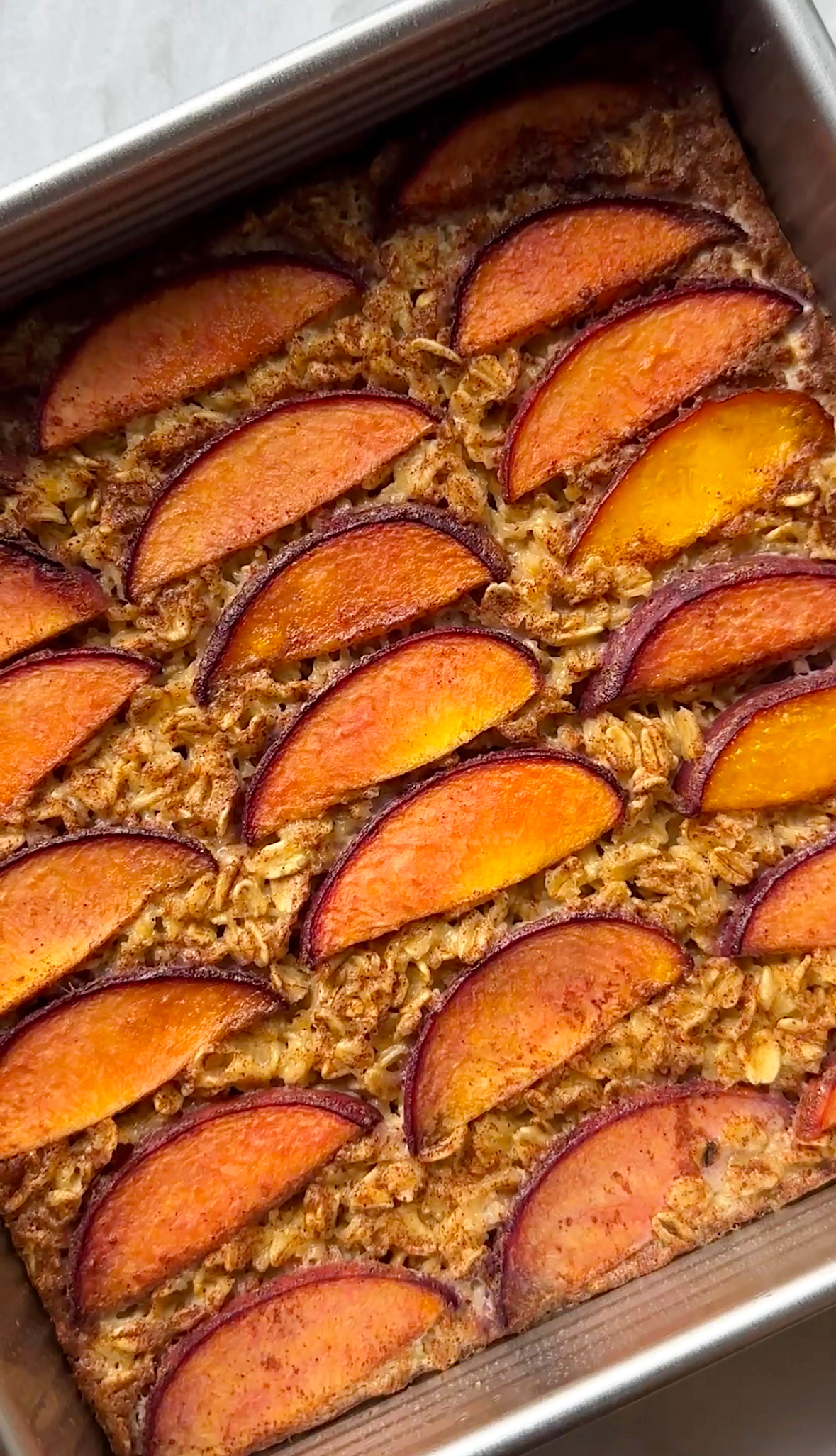Caramelized Peach Baked Oatmeal