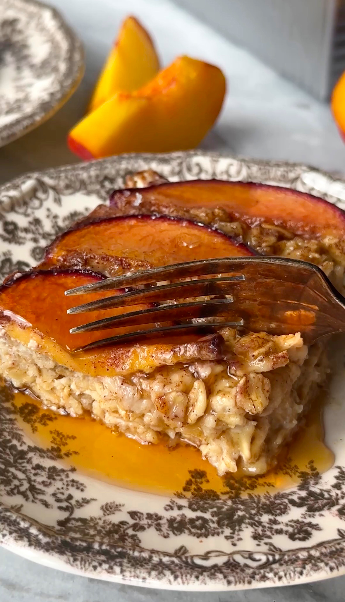 Caramelized Peach Baked Oatmeal
